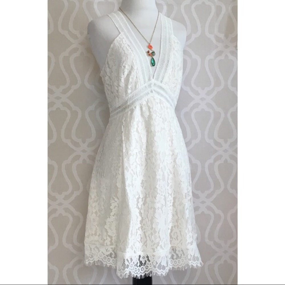 Antique Lace Wedding Mini Dress - Picture 8 of 8